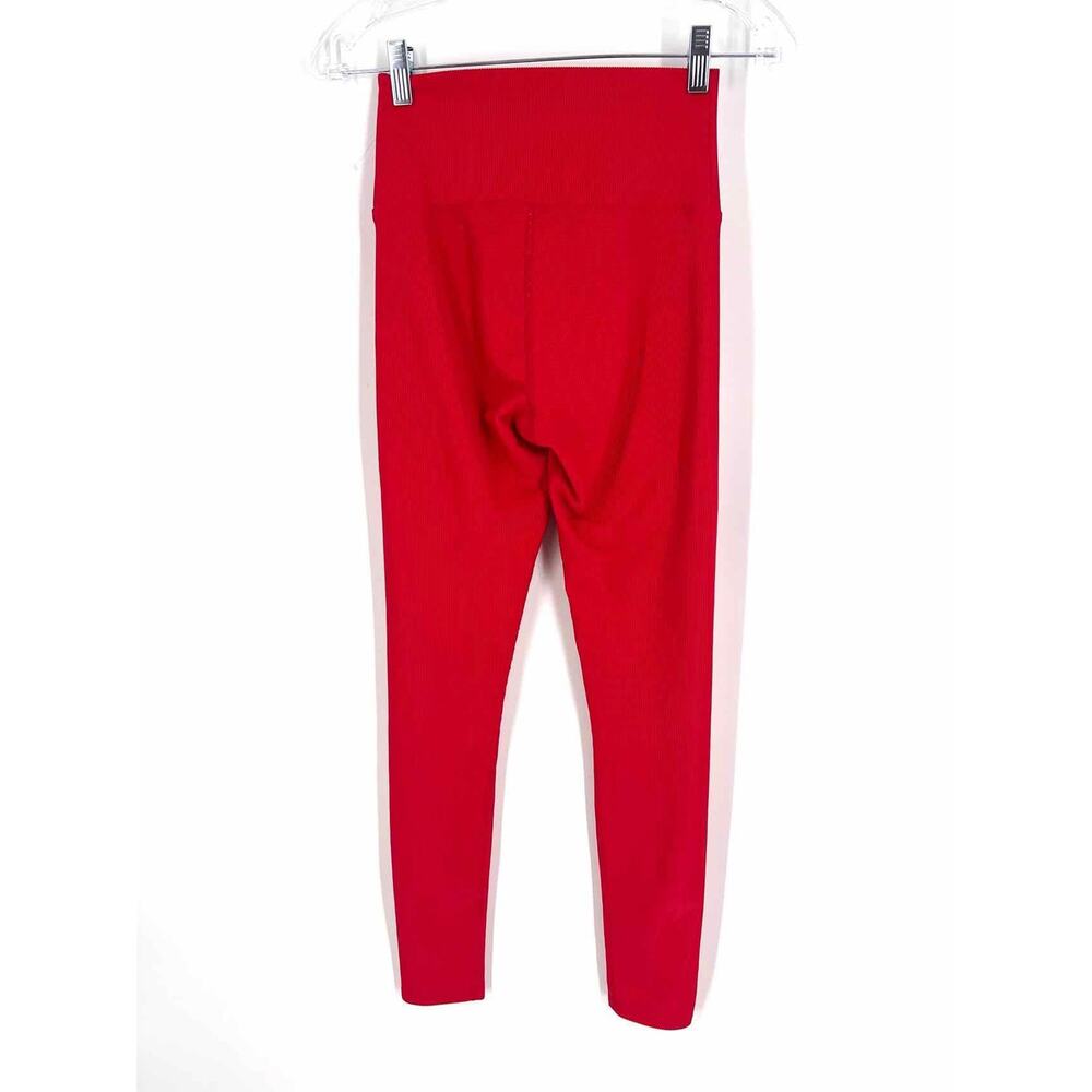 Beach Riot Size S Red Ribbed Stretch Designer Activewear Set - Picture 4 of 6